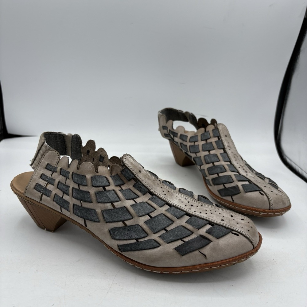 Rieker‎ Shoes Womens Size 10 Antistress Sina 78 Leather Slingback Low Heels